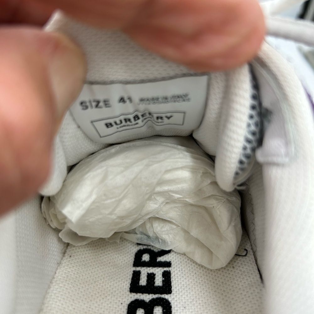 Men’s Burberry logo print trainer sneakers size 8, made in Italy - Picture 9 of 10